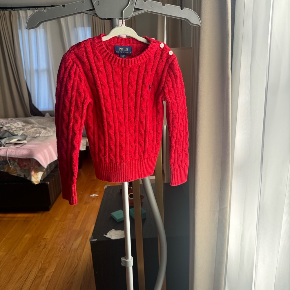 Polo by Ralph Lauren Women's Vibrant Red Cable Knit Sweater